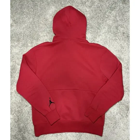 Air Jordan Black Toe 1s Holiday Red Hoodie Sweatshirt Mens Medium CT3457-687 - Picture 2 of 7